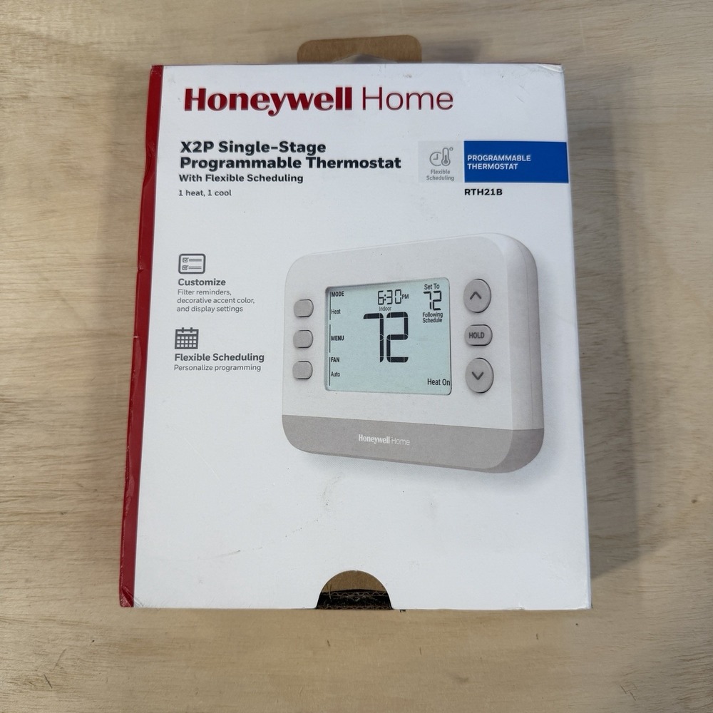 Honeywell Home X2P Programmable Thermostat Single-Stage 1-Heat/1-Cool Schedule
